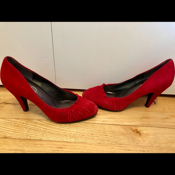 Jessica Simpson Red Suede Pumps - Picture 3 of 5